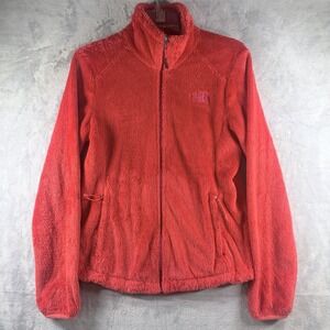 The North Face Osito Fleece Jacket Womens Full Zip Red High Pile Soft Cozy Coat